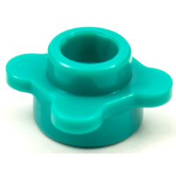 Plate, Round 1 x 1 with Flower Edge (4 Knobs / Petals) - Dark Turquoise