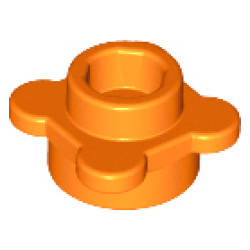 Plate, Round 1 x 1 with Flower Edge (4 Knobs / Petals) - Orange