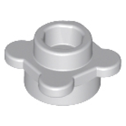 Plate, Round 1 x 1 with Flower Edge (4 Knobs / Petals) - Light Bluish Gray