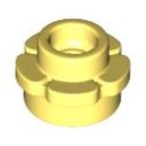 Деталь LEGO 24866 Plate, Round 1 x 1 with Flower Edge (5 Petals) - Bright Light Yellow