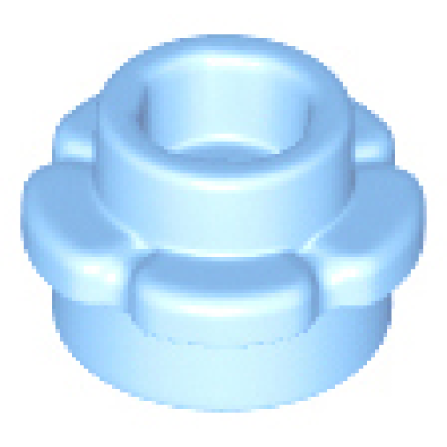 Деталь LEGO 24866 Plate, Round 1 x 1 with Flower Edge (5 Petals) - Bright Light Blue