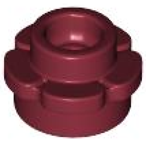 Деталь LEGO 24866 Plate, Round 1 x 1 with Flower Edge (5 Petals) - Dark Red