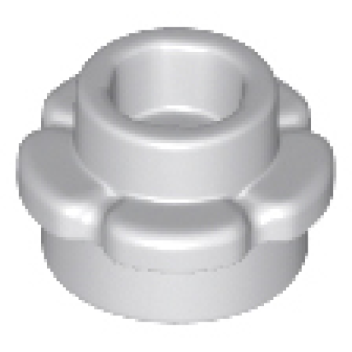 Деталь LEGO 24866 Plate, Round 1 x 1 with Flower Edge (5 Petals) - Light Bluish Gray