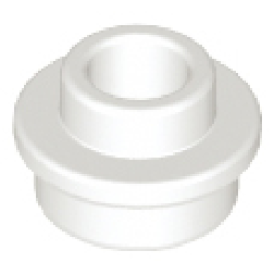 Plate, Round 1 x 1 with Open Stud - White