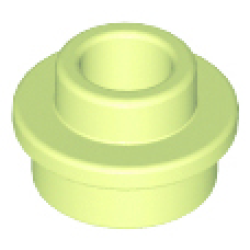 Plate, Round 1 x 1 with Open Stud - Yellowish Green