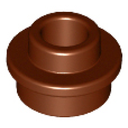 Plate, Round 1 x 1 with Open Stud - Reddish Brown