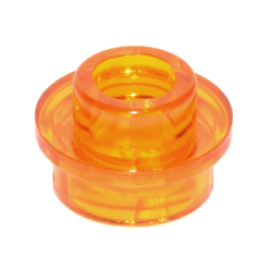 Plate, Round 1 x 1 with Open Stud - Trans-Orange