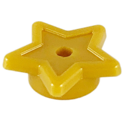 Plate, Round 1 x 1 with Star and Small Pin Hole - Pearl Gold