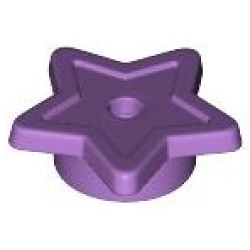 Деталь LEGO 11609 Plate, Round 1 x 1 with Star and Small Pin Hole - Medium Lavender