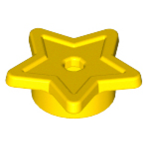 Деталь LEGO 11609 Plate, Round 1 x 1 with Star and Small Pin Hole - Yellow