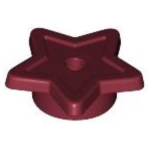 Деталь LEGO 11609 Plate, Round 1 x 1 with Star and Small Pin Hole - Dark Red