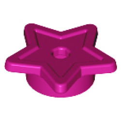 Plate, Round 1 x 1 with Star and Small Pin Hole - Magenta
