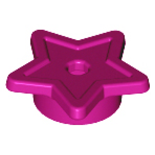 Деталь LEGO 11609 Plate, Round 1 x 1 with Star and Small Pin Hole - Magenta