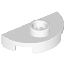 Plate, Round 1 x 2 Half with 1 Stud (Jumper) - White