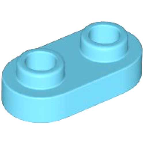 Деталь LEGO 35480 Plate, Round 1 x 2 with Open Studs - Medium Azure