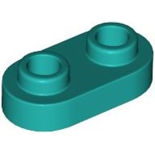 Деталь LEGO 35480 Plate, Round 1 x 2 with Open Studs - Dark Turquoise
