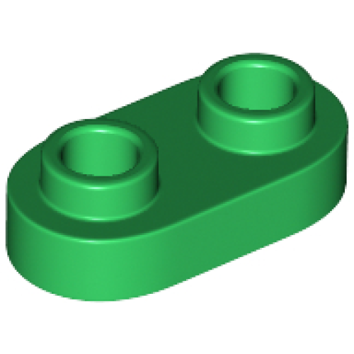Деталь LEGO 35480 Plate, Round 1 x 2 with Open Studs - Green