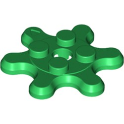 Деталь LEGO 35442 Plate, Round 2 x 2 Gear 6 Tooth - Green