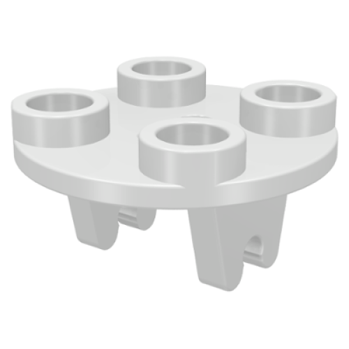 Деталь LEGO 2655 Plate, Round 2 x 2 Thin with Wheel Holder - White
