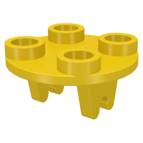 Деталь LEGO 2655 Plate, Round 2 x 2 Thin with Wheel Holder - Yellow