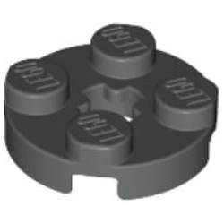 Plate, Round 2 x 2 with Axle Hole - Dark Gray Plate, Round 2 x 2 with Axle Hole - Dark Gray