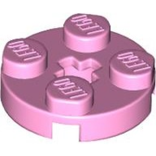 Деталь LEGO 4032 Plate, Round 2 x 2 with Axle Hole - Bright Pink