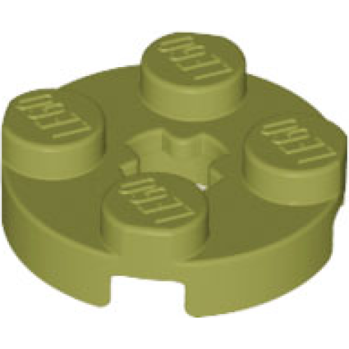 Деталь LEGO 4032 Plate, Round 2 x 2 with Axle Hole - Olive Green