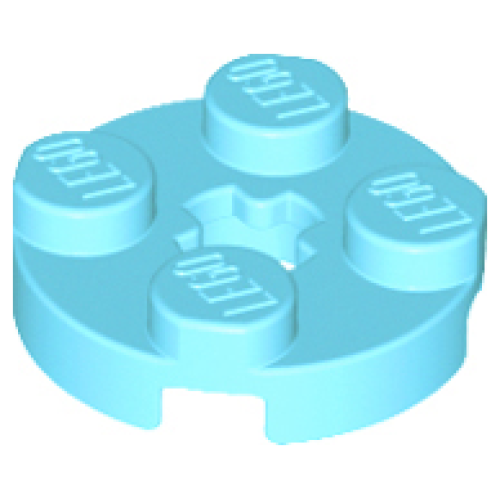 Деталь LEGO 4032 Plate, Round 2 x 2 with Axle Hole - Medium Azure