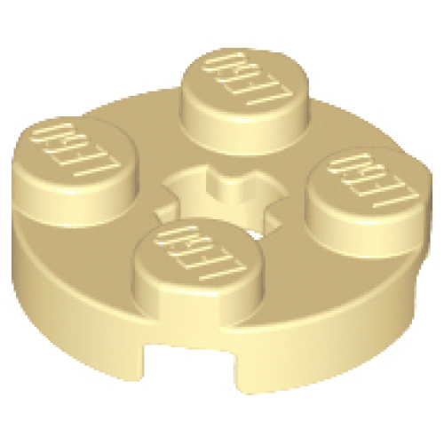 Деталь LEGO 4032 Plate, Round 2 x 2 with Axle Hole - Tan