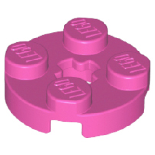 Деталь LEGO 4032 Plate, Round 2 x 2 with Axle Hole - Dark Pink