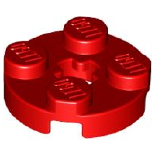 Деталь LEGO 4032 Plate, Round 2 x 2 with Axle Hole - Red