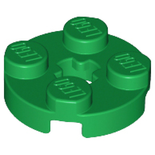 Деталь LEGO 4032 Plate, Round 2 x 2 with Axle Hole - Green