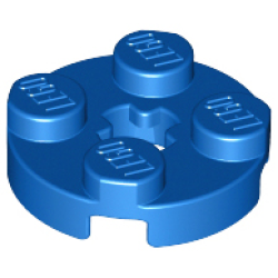 Plate, Round 2 x 2 with Axle Hole - Blue Plate, Round 2 x 2 with Axle Hole - Blue