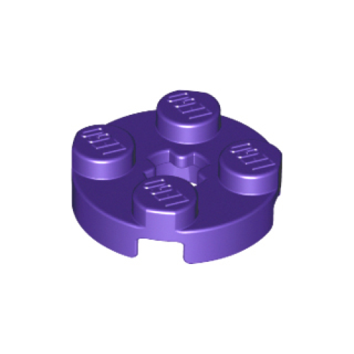 Деталь LEGO 4032 Plate, Round 2 x 2 with Axle Hole - Dark Purple