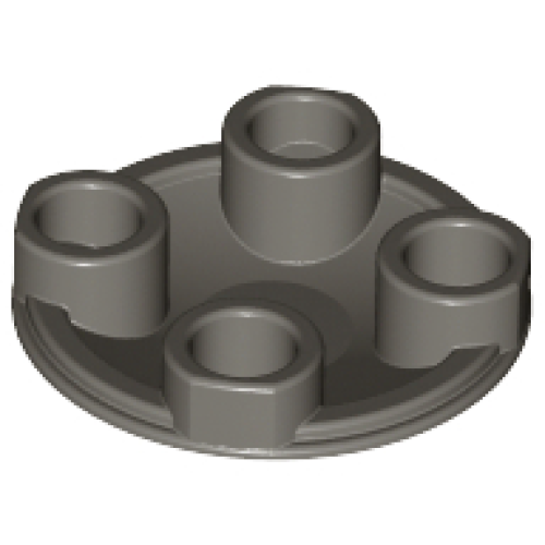 Деталь LEGO 2654 Plate, Round 2 x 2 with Rounded Bottom (Boat Stud) - Dark Gray