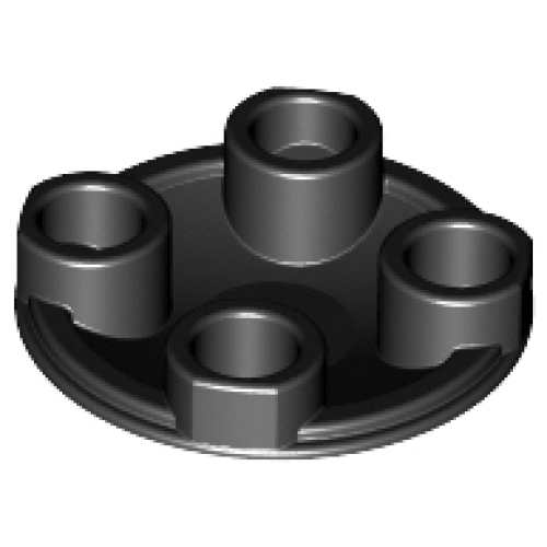 Деталь LEGO 2654 Plate, Round 2 x 2 with Rounded Bottom (Boat Stud) - Black