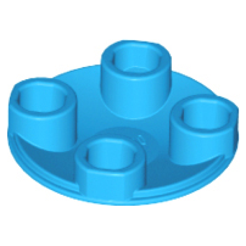 Деталь LEGO 2654 Plate, Round 2 x 2 with Rounded Bottom (Boat Stud) - Dark Azure