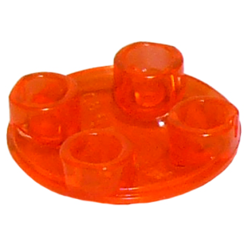 Деталь LEGO 2654 Plate, Round 2 x 2 with Rounded Bottom (Boat Stud) - Trans-Neon Orange
