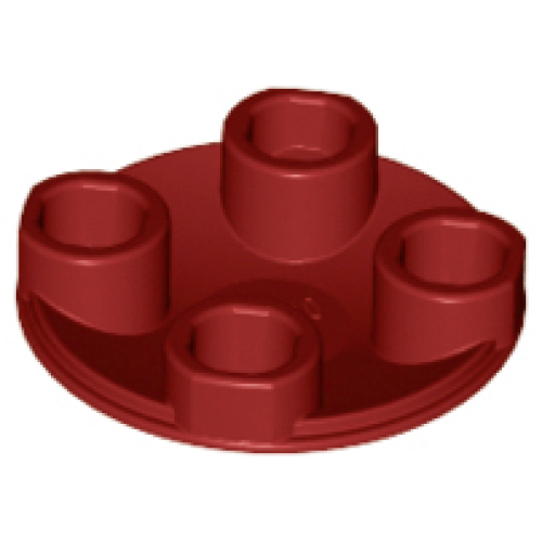 Деталь LEGO 2654 Plate, Round 2 x 2 with Rounded Bottom (Boat Stud) - Dark Red