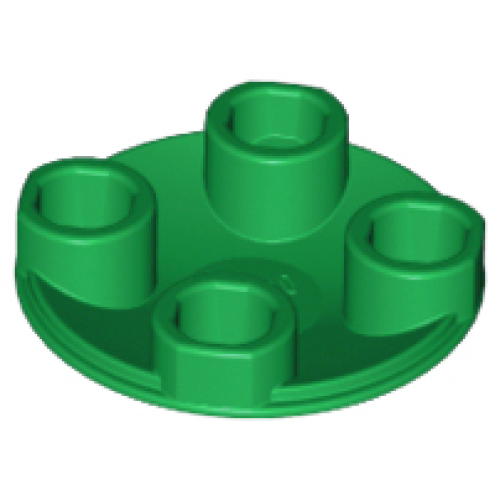 Деталь LEGO 2654 Plate, Round 2 x 2 with Rounded Bottom (Boat Stud) - Green