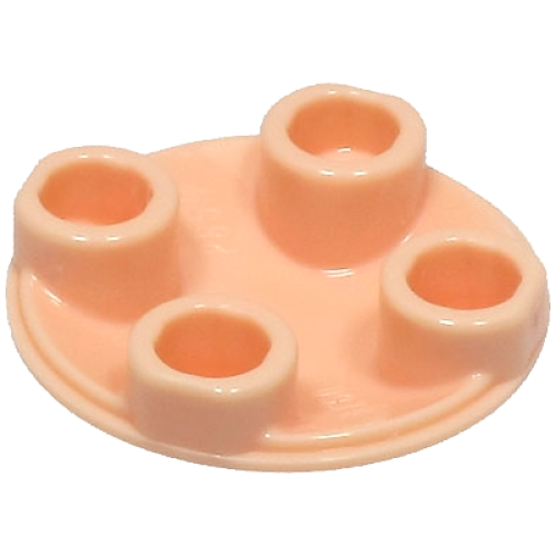 Деталь LEGO 2654 Plate, Round 2 x 2 with Rounded Bottom (Boat Stud) - Light Nougat