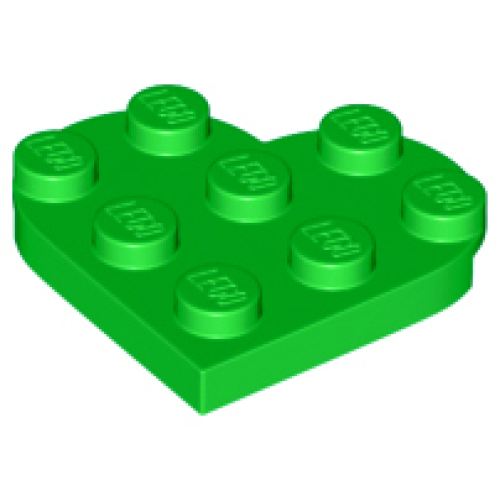 Деталь LEGO 39613 Plate, Round 3 x 3 Heart - Bright Green