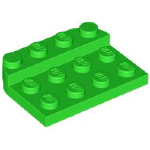 Деталь LEGO 3263 Plate, Round 3 x 4 x 2/3, Raised 1 x 4 - Bright Green