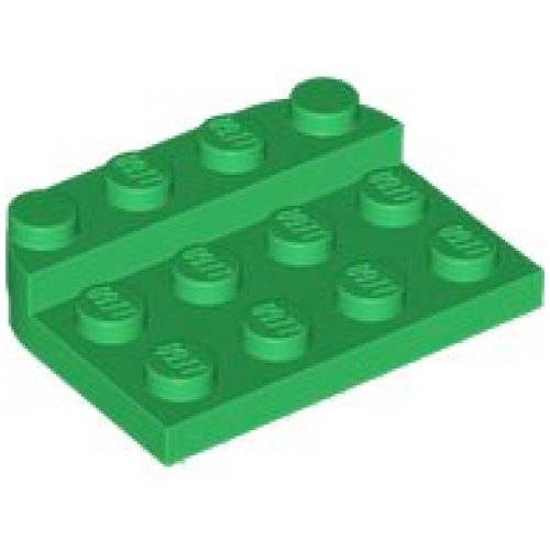Деталь LEGO 3263 Plate, Round 3 x 4 x 2/3, Raised 1 x 4 - Green