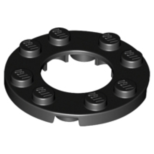 Деталь LEGO 11833 Plate, Round 4 x 4 with 2 x 2 Round Open Center - Black