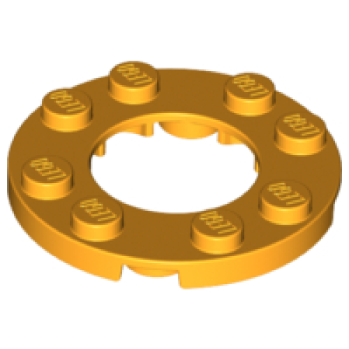 Деталь LEGO 11833 Plate, Round 4 x 4 with 2 x 2 Round Open Center - Bright Light Orange