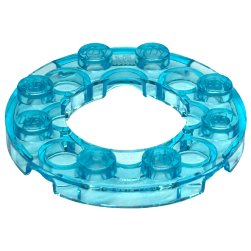 Деталь LEGO 11833 Plate, Round 4 x 4 with 2 x 2 Round Open Center - Trans-Light Blue