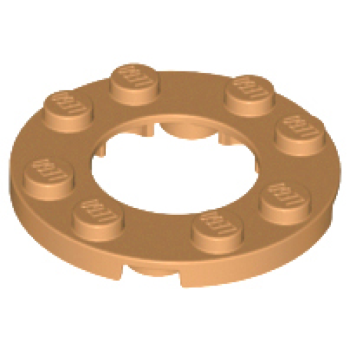 Деталь LEGO 11833 Plate, Round 4 x 4 with 2 x 2 Round Open Center - Medium Nougat