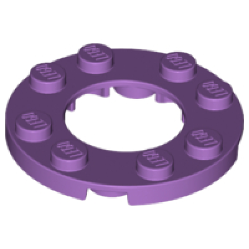 Деталь LEGO 11833 Plate, Round 4 x 4 with 2 x 2 Round Open Center - Medium Lavender