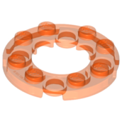 Plate, Round 4 x 4 with 2 x 2 Round Open Center - Trans-Neon Orange Plate, Round 4 x 4 with 2 x 2 Round Open Center - Trans-Neon Orange